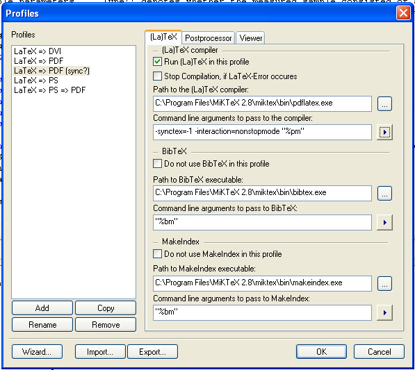 Build profile - LaTeX